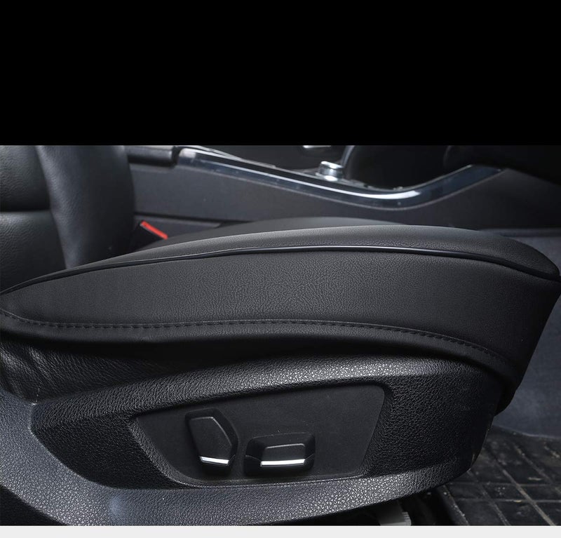 EDEALYN Luxury PU Leather Car Seat Cover Protector Front  Bottom Single Seat Cover-Compatible with 90% Vehicles (Width 20.8 ?deep 21?Thick 0.2 inch) (Black) - Image 3